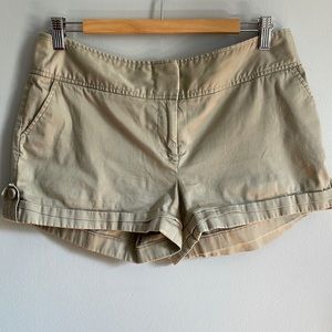 Kensie Beige Cotton Short Shorts, Size 10